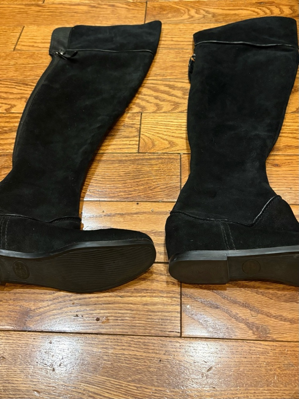 Via Spiga Black Suede Over the Knee Women's Boots